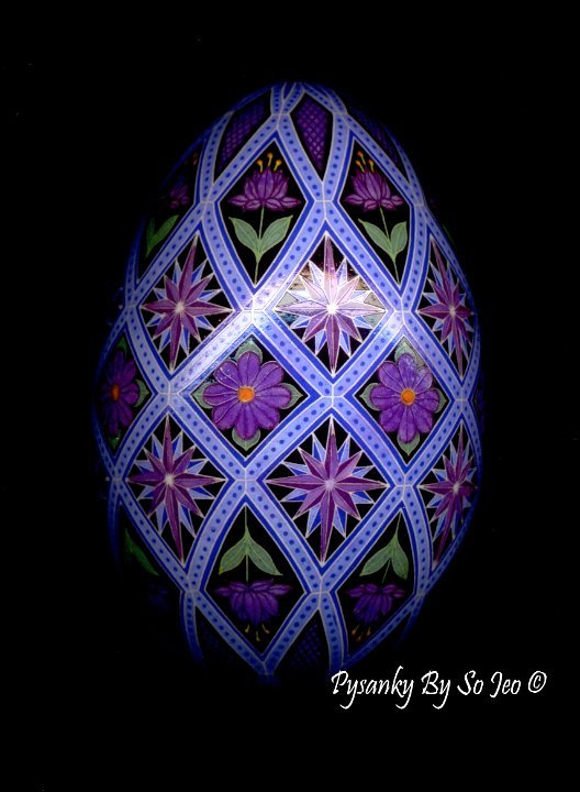 Purple Diamonds Ukrainian Easter Egg Pysanky By So Jeo